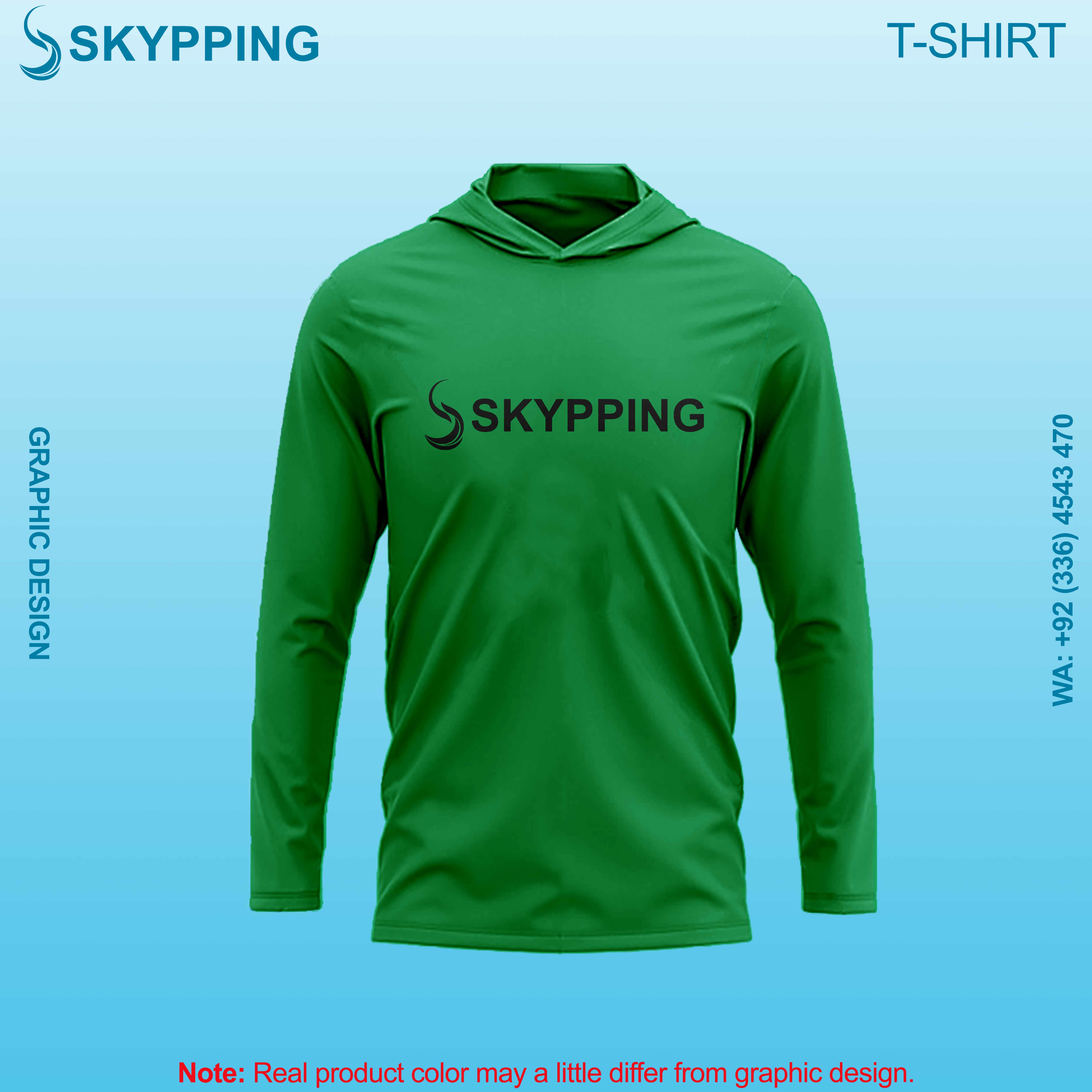 Hooded Long sleeve set-in style round neck t-shirts for men